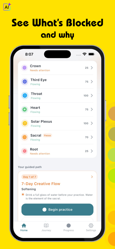 Nyra: Chakra Test & Healing App Screenshot 2