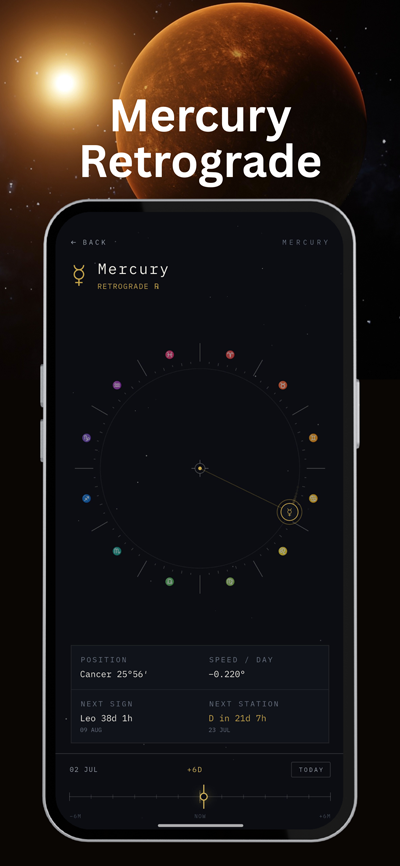 Sky Today: Retrograde Tracker App Screenshot 2